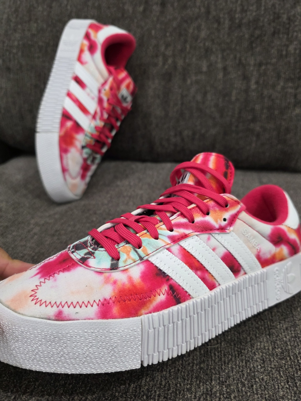 Adidas Samba Platform Women’s Sneakers - Pink Tie-Dye - Picture 2 of 8